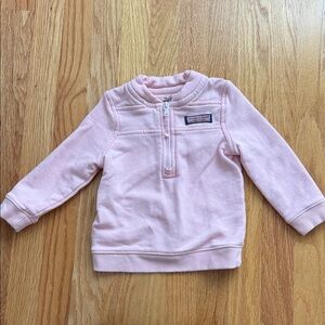 Vineyard Vines Light Pink Kids Quarter-Zip Sweatshirt